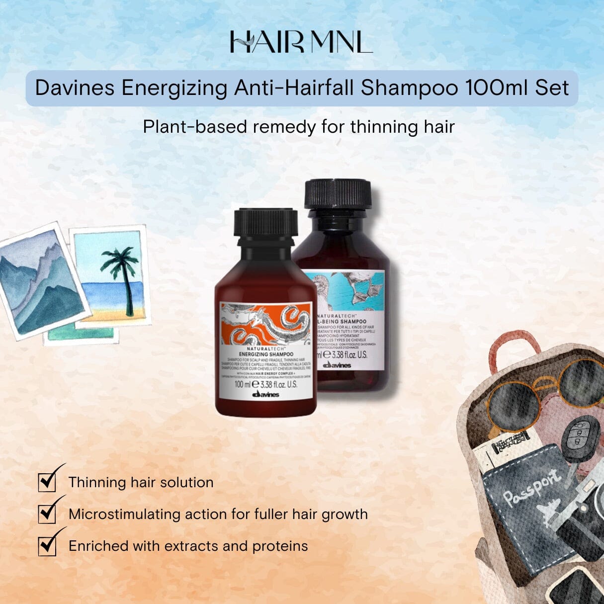 Davines Energizing & Well-Being Anti-Hairfall Shampoo Starter Duo